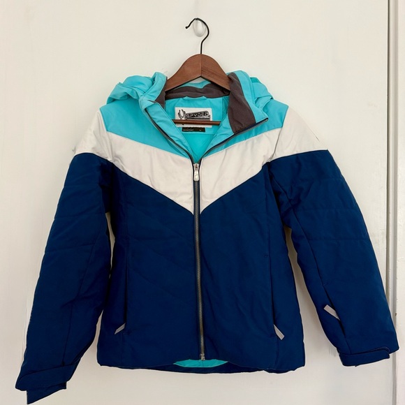 Spyder Blue and White Ski Jacket Junior Size 14